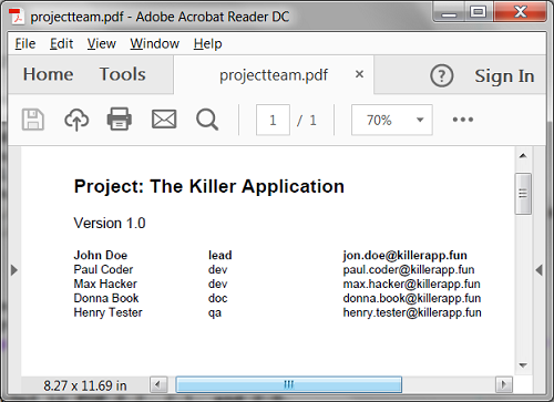 FOP Example - Convert XML to FO to PDF