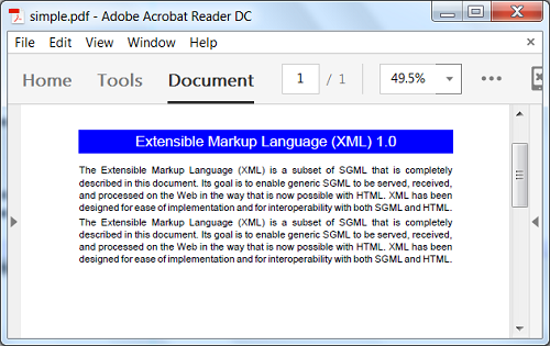 FOP Exampl - simple.fo