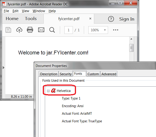 FOP Default Font for PDF Output