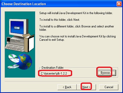 JDK 1.2 Installation Wizard Screen