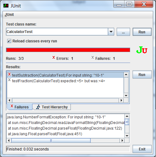 JUnit Runner Screenshot